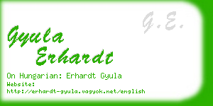 gyula erhardt business card